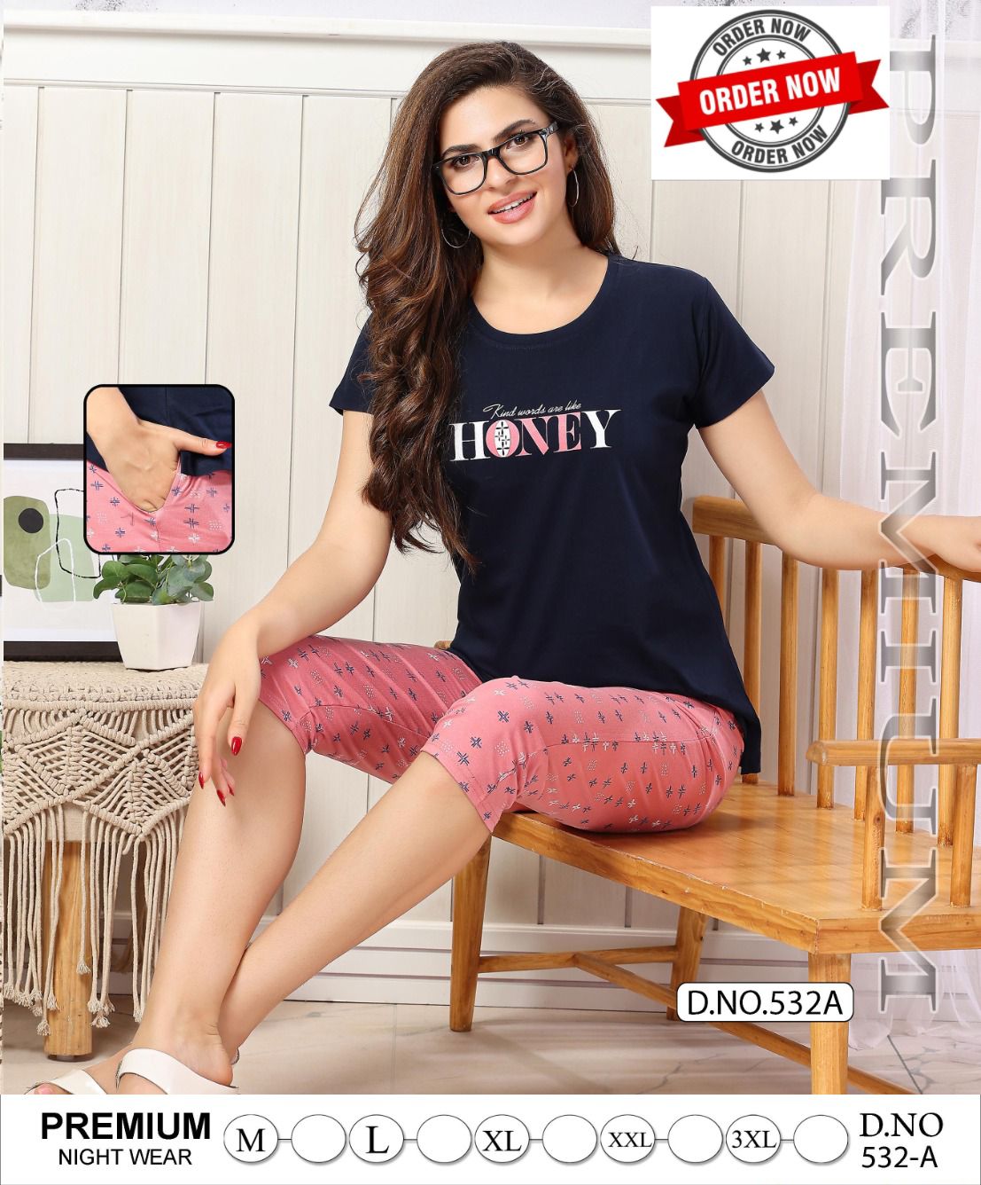 Summer Special Capri Vol Pcs 532 Ladies Short Night Suits Wholesale Shop In Surat

